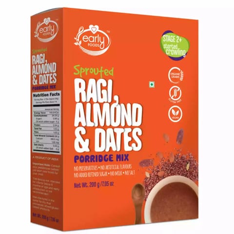 Early Foods Sprouted Ragi Almond and Date Porridge Mix (200g)