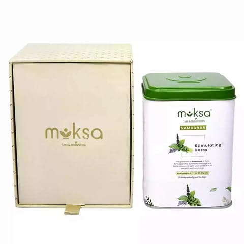 Moksa Assorted Tea Gift Set Bliss Single Square Caddy Tea Gift Set Stimulating Detox Pyramid Tea Bag