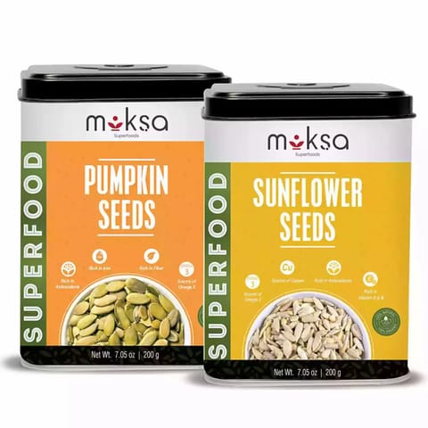 Moksa Sunflower and Pumpkin Seeds Combo 400 Gm 200 Gm X 2