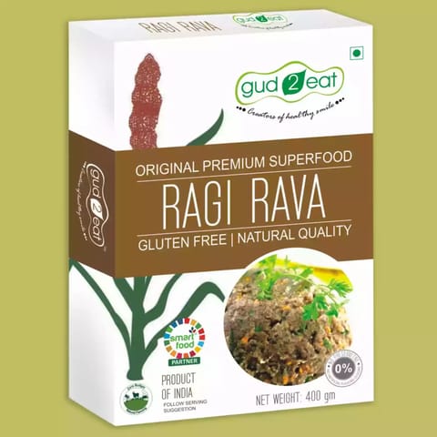 Gud2eat Organic Ragi Rava (400 gms each * 4) - Gluten free