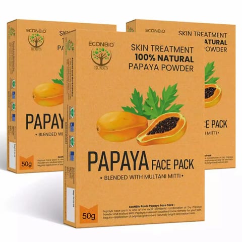 ECONBIO ROOTS Natural Papaya Face Pack 50g Pack of 3