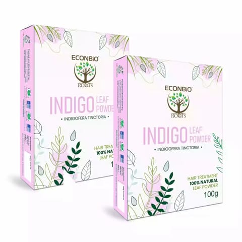 ECONBIO ROOTS Natural Indigo Leaf Powder Dye For Black Hair Treatment 100g Pack of 2