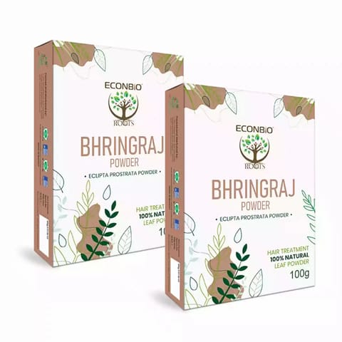 ECONBIO ROOTS Natural Bhringraj Powder For Hair Treatment 100g Pack of 2