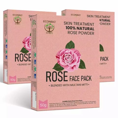 ECONBIO ROOTS Natural Rose Face Pack 50g Pack of 3