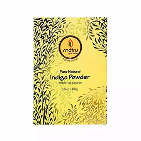 MATRU AYURVEDA Pure Natural Indian Indigo Leaves Powder Herbal Hair Colorant 100g