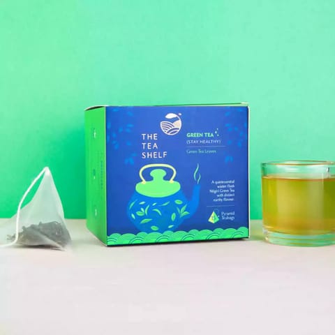 The Tea Shelf Green Tea 30 Pyramid Teabags