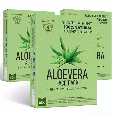 ECONBIO ROOTS Natural Aloe Vera Face 50g Pack of 3