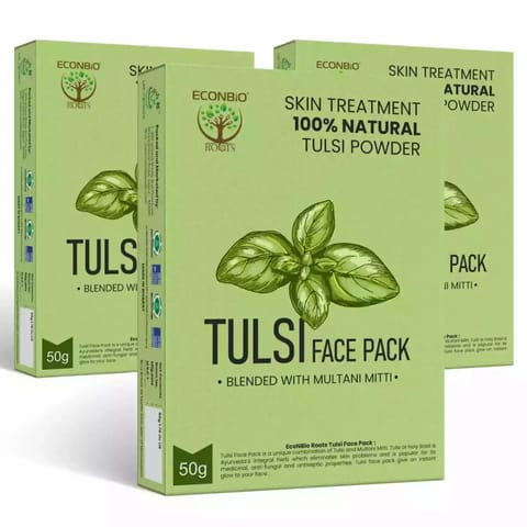 ECONBIO ROOTS Natural Tulsi Face Pack 50g Pack of 3