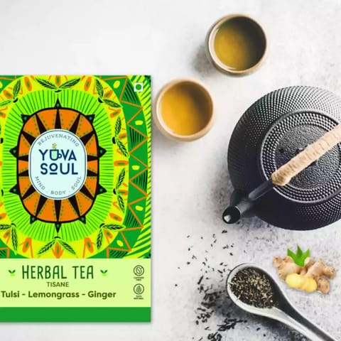 Yuva Soul Tulsi Lemongrass Ginger Tea 75 gms 50 cups