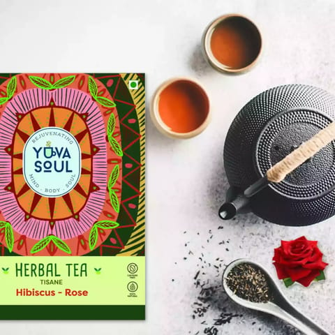 Yuva Soul Hibiscus Rose Tea 75 gms 50 cups