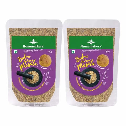 Homemakerz Bedmi Puri Masala Pack of 2 Hand Pounded Traditional Masala 100 gms