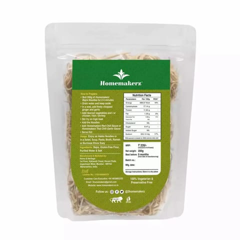 Homemakerz Bajra Noodles Pack of 2 Zero Maida Gluten Free Millet Noodles 200 gms