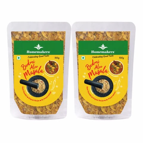 Homemakerz Bedmi Aloo Masala Pack of 2 Hand Pounded Traditional Masala 100 gms