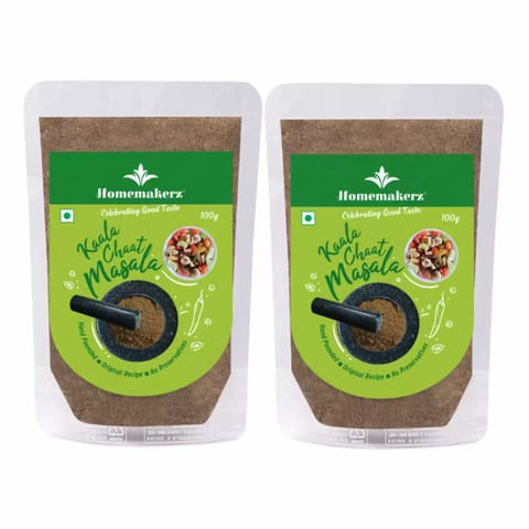 Homemakerz Kaala Chaat Masala Pack of 2 Hand Pounded Traditional Masala 100 gms