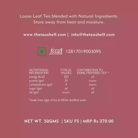 The Tea Shelf Hibiscus Cinnamon Green Tea 50 gms