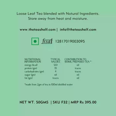 The Tea Shelf Lemongrass Mint Green Tea 50 gms
