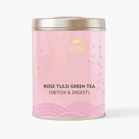 The Tea Shelf Rose Tulsi Green Tea 50 gms