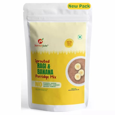 Nutribud Foods Sprouted Ragi Banana Porridge Mix 200g each Pack of 2