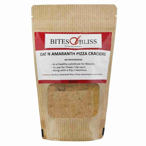 Bites of Bliss Oat N Amaranth Pizza Crackers 125gm, Pack of 2