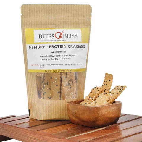 Bites of Bliss Hi Fibre Protein Crackers 125gm, Pack of 2