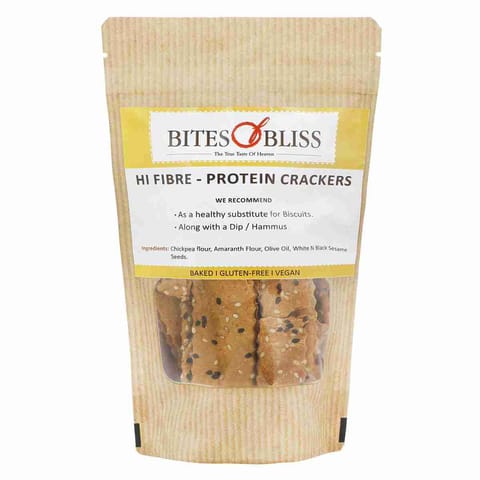 Bites of Bliss Hi Fibre Protein Crackers 125gm, Pack of 2