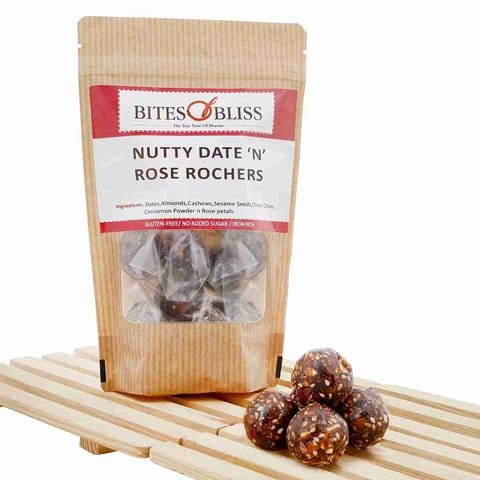 Bites of Bliss Nutty Date Rose Rochers 125gm, Pack of 2