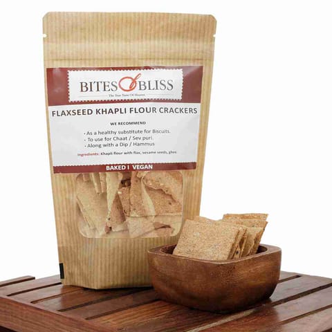 Bites of Bliss Khapli Flaxseed Crackers 125gm, Pack of 2