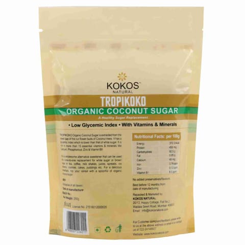 Kokos Natural Tropikoko Organic Coconut Sugar 250 gm