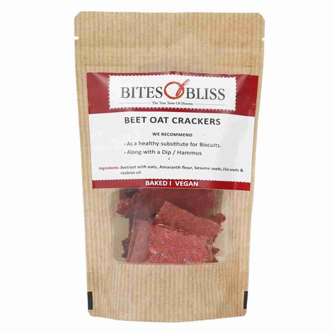Bites of Bliss Beet Oat Crackers 125gm, Pack of 2