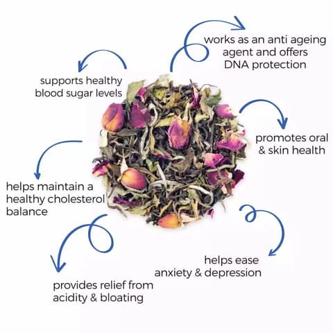 Dancing Leaf White Tea with Rose 50 gms