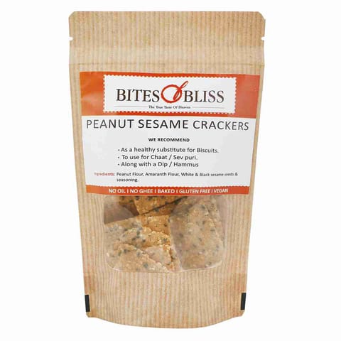 Bites of Bliss Peanut Sesame Crackers 125gm, Pack of 2