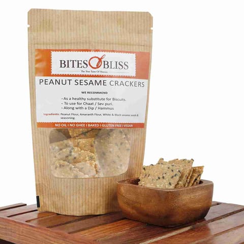 Bites of Bliss Peanut Sesame Crackers 125gm, Pack of 2