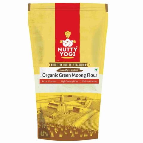 Nutty Yogi Organic Green Moong Flour 400 gms (Pack of 2)