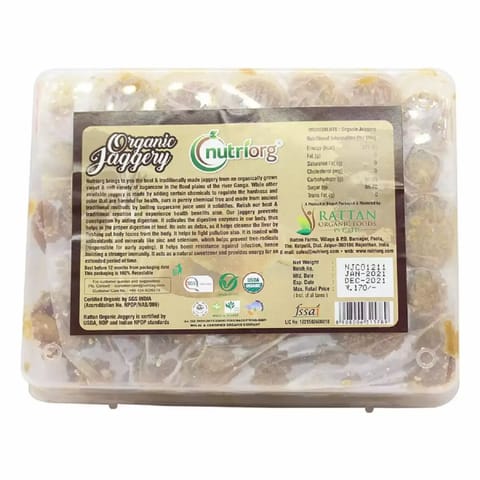 Nutriorg Certified Organic Raw Jaggery (700gm Pack of 2)