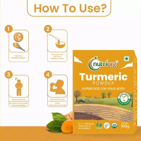 Nutriorg Certified Organic Turmeric Powder - 100g (Pack of 3)