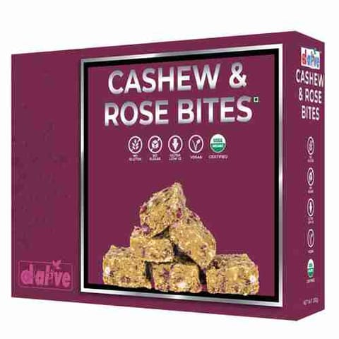 d alive Cashew and Rose Bites Indian Sweets 200 gm