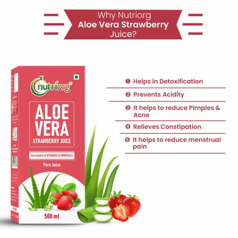 Nutriorg Aloevera Strawberry Juice 500ml