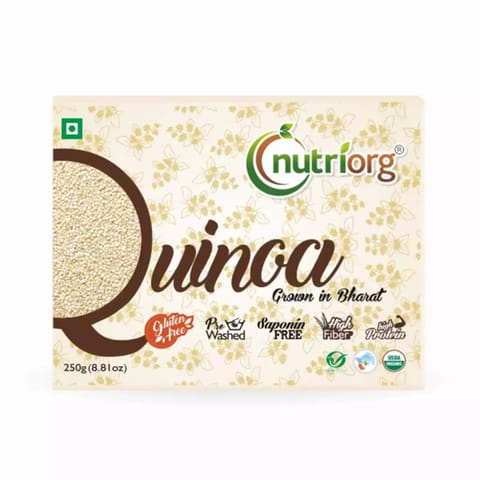 Nutriorg Organic Rolled Oats 400g & Quinoa 250g | Protein Rich Super Food | Whole Grain Plastic Bott