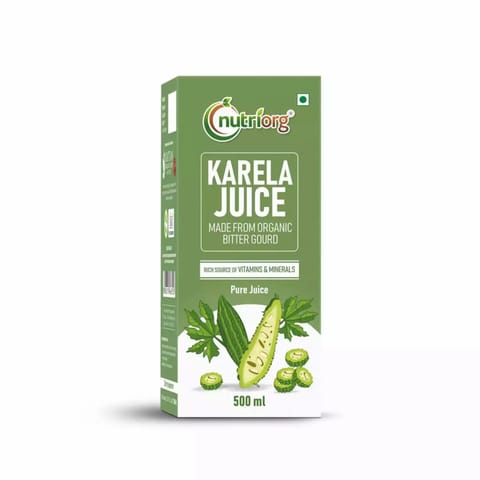Nutriorg Karela Juice 500ml | Sugar Balance Juice | Good for Stomach Health | Pure Natural Karela Juice