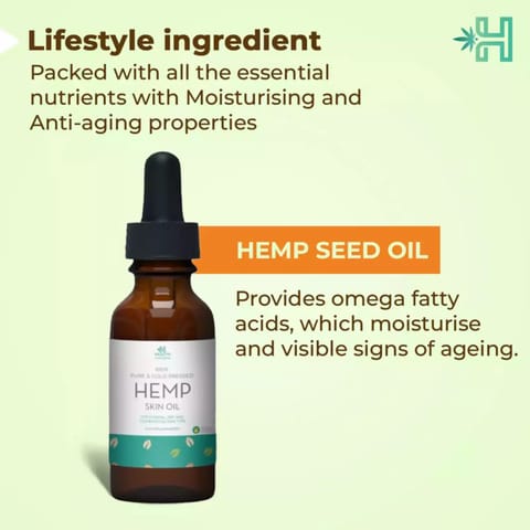 Health Horizons Cold Pressed Hemp Oil for Massage Skin Moisturizer, Topical use Vitamin E-100ml