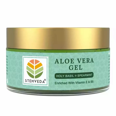 STEMVEDA Aloe Vera Gel Enriched with Holy Basil and Spearmint Essential Oils 110g