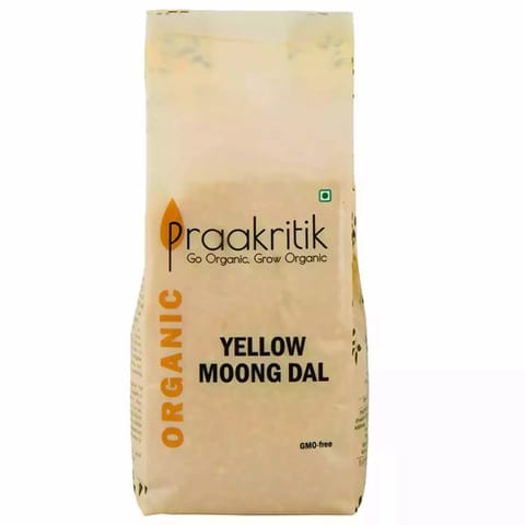 Praakritik Organic Yellow Moong Dal 1.5 kgs (500 gms  each - Pack of 3 )