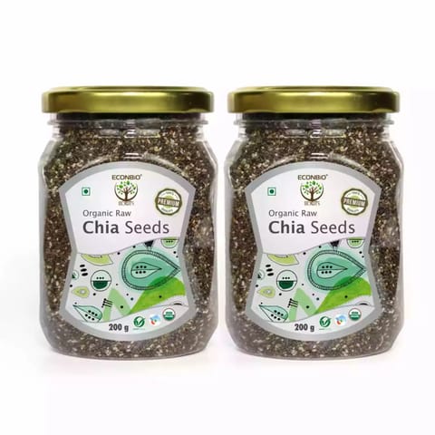 ECONBIO ROOTS Certified Organic Raw Chia Seeds 200g Pack of 2
