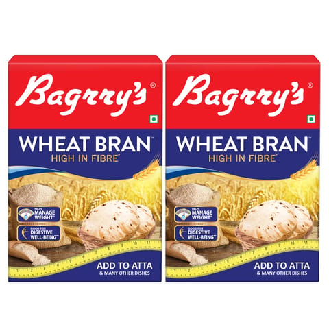 Bagrry's Wheat Bran,  500gm, Pack of 2 | High in Fibre & Protein | Helps Reduce Cholesterol