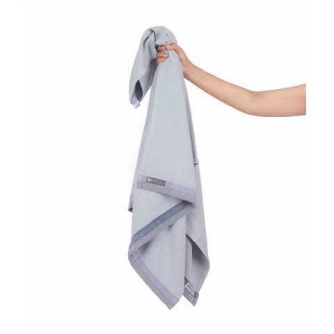 Doctor Towels Bamboo Basket Bath Towels (70 x 155 cm, Pack of 1, Ice Grey)