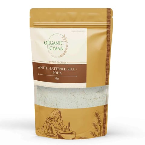 Organic Gyaan Organic Poha | White Flattened Rice 400gm Pack of 2