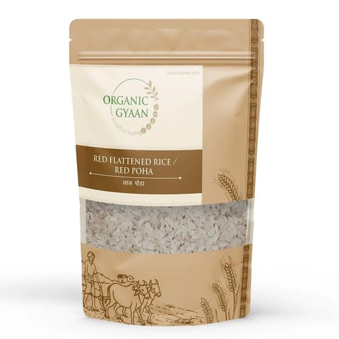 Organic Gyaan Organic Red Flattened Rice / Red Poha (250 gms)