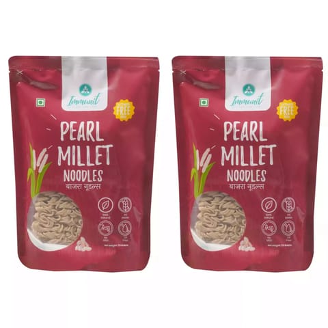 Immunit No Maida Bajra (Pearl Millet) Noodles | Vegan, Not Fried| 175gm, Pack of 2