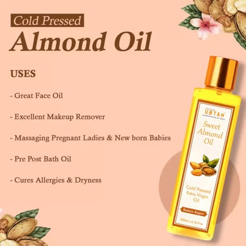 Rejuvenating UBTAN Cold Pressed Sweet Almond Oil 200 ml