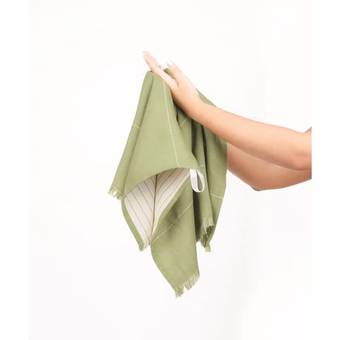 Doctor Towels Aluvera Double Cloth Hand Towel 45 x 60 cm Aloe Green Pack of 2